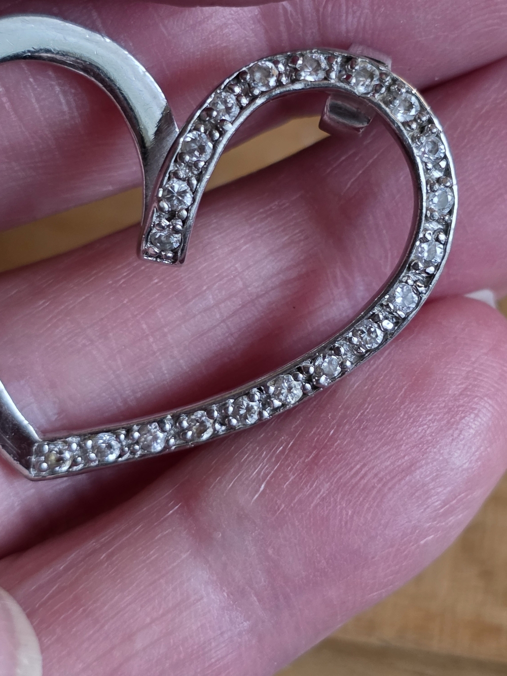 Silver Heart Pendant with Clear Crystal Accents